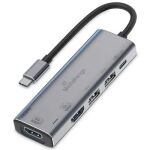 MediaRange MRCS511 Schnittstellen-Hub USB Typ-C 480 Mbit/s Silber