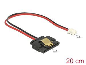 DELOCK Stromkabel 2Pin -> 1x SATA 15pin (5V) Bu/Bu 0.20m