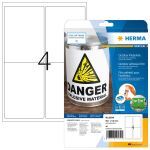 HERMA Etiketten A4 Outdoor Klebefolie 99,1x139 mm weiß extrem stark haftend Folie matt wetterfest 40 St.