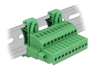 DELOCK Terminalblock Set f. Hutschiene 10Pin m. Schraubverr.