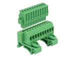 DELOCK Terminalblock Set f. Hutschiene 10Pin m. Schraubverr.