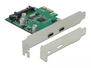 DeLOCK PCI Express x1 Karte zu 2 x extern SuperSpeed USB (USB 3.2 Gen 1) USB Type-C™ Buchse