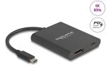 DeLOCK USB Type-C Adapter zu DisplayPort (DP Alt Mode) 8K mit HDR und Power Delivery 60 W