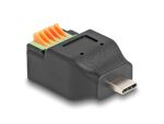 DeLOCK USB Type-C 2.0 Stecker zu Terminalblock Adapter mit Drucktaster