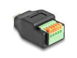 DeLOCK USB Type-C 2.0 Stecker zu Terminalblock Adapter mit Drucktaster
