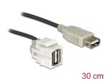 DELOCK Keystone USB A Buchse 250° mit Kabel