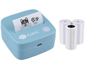 GG Mini Thermodrucker GA-SD001BL hellblau - inkl. 4 Rollen