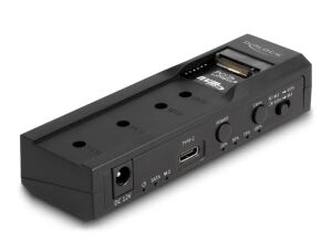 DeLOCK USB Type-C Konverter für 1 x M.2 NVMe SSD + 1 x SATA SSD / HDD mit Klon Funktion