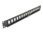 DELOCK 19" Keystone Patchpanel 16 Port 1 HE schwarz