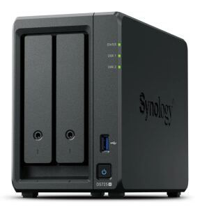 Synology DiskStation DS725+ NAS & Speicherserver Ryzen Embedded R1600 4 GB DDR4 0 TB Schwarz