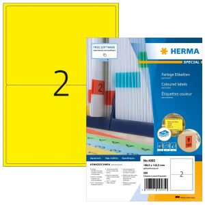 HERMA 4565 selbstklebendes Etikett Rechteck Gelb 200 Stück(e)