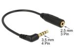 DeLOCK 0.175m 3.5mm/2.5mm Audio-Kabel 0,175 m Schwarz