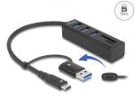 DeLOCK 3 Port USB 3.2 Gen 1 Hub + SD und Micro SD Card...
