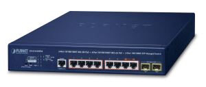 PLANET IPv6/IPv4, 2-Port Managed L2/L4 Gigabit Ethernet (10/100/1000) Power over Ethernet (PoE) 1U Blau