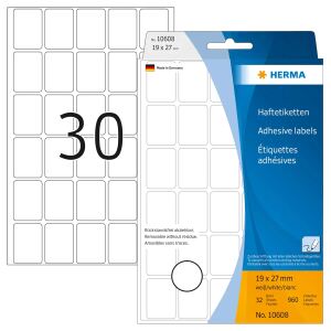 HERMA Vielzwecketiketten 19x27 mm weiß Movables/ablösbar Papier matt 960 St.