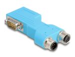 DeLOCK D-Sub 9 Stecker und Buchse zu M12 Stecker und Buchse 5 pin A-kodiert CAN Bus Verteiler 90° blau
