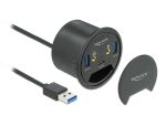 DeLOCK 3 Port Tisch-Hub 1 x USB Type-C und 2 x USB Typ-A + HD-Audio Ports