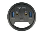 DELOCK USB-HUB 3Port 1x Typ-C / 2x Typ-A + HD-Audio Ports
