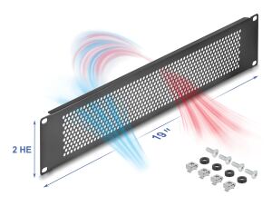 DELOCK 19" Blindpanel mit runden Löchern 2 HE schwarz