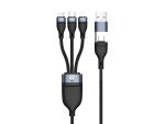 Conceptronic ETTA06B15 USB 3-in-1 PD 3.0 100W Schnellladekabel, 1,5m, 20V 5A, 480Mbps, E-Mark