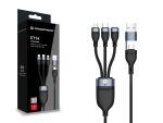Conceptronic ETTA06B15 USB 3-in-1 PD 3.0 100W Schnellladekabel, 1,5m, 20V 5A, 480Mbps, E-Mark