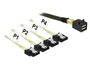 DELOCK SAS Kabel Mini SAS HD -> 4x Sata 7Pin St/St 1.