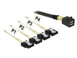 DELOCK SAS Kabel Mini SAS HD -> 4x Sata 7Pin St/St 1.