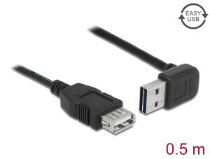 DELOCK Easy-USB-Kab.2.0 A(gewink. ob/un) -> A-Bu 0.5m schw