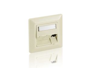 Equip 3-Port German Faceplate for Keystone Jack, Pure White