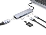 Conceptronic DONN19G 7-in-1 USB 3.2 Gen 1 Dockingstation, HDMI, USB-A 3.0 x 3, SD, TF/MicroSD, 100W USB PD