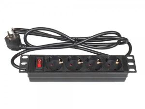 Alcasa GC-N0103 Stromverteilereinheit (PDU) 4 AC-Ausgänge 1U Schwarz