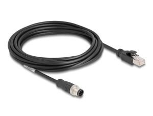 DeLOCK M12 Kabel A-kodiert 8 Pin Stecker zu RJ45 Stecker PVC 5 m