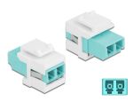 Delock Keystone Modul LC Duplex Bu zu LC Duplex Bu aqua/weiß