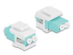 Delock Keystone Modul LC Duplex Bu zu LC Duplex Bu aqua/weiß