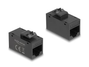 DELOCK Keystone Modul RJ45 BU/RJ45 BU Cat.6A UTP schwarz