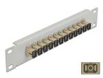 DELOCK 10" LWL Patchpanel 12 Port SC Simplex beige 1 HE grau