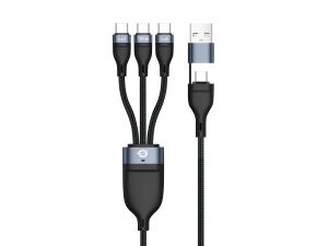 Conceptronic ETTA06B15C 3-in-1 USB-C-Datenkabel, 1,5 m, 100 W Schnellladung, USB 2.0, 5 A, mit E-Mark-Chip