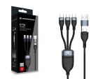 Conceptronic ETTA06B15C 3-in-1 USB-C-Datenkabel, 1,5 m, 100 W Schnellladung, USB 2.0, 5 A, mit E-Mark-Chip