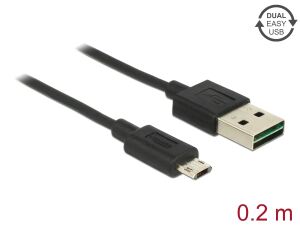 DeLOCK 84804 USB Kabel USB 2.0 0,2 m USB A Micro-USB B 0,48 Gbit/s Schwarz