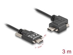 DELOCK USB Kabel C -> C St/St mit Schrauben gewinkelt 3.00m