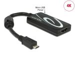 MHL Adapter Delock MHL 3.0 -> HDMI + USB micro B St/Bu 4K