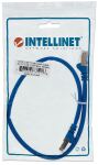 Intellinet Premium Netzwerkkabel, Cat6, S/FTP, 100% Kupfer, Cat6-zertifiziert, LS0H, RJ45-Stecker/RJ45-Stecker, 0,5 m, blau