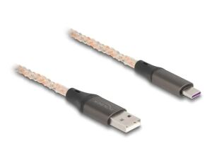 DeLOCK USB 2.0 Kabel Typ-A zu USB Type-C mit RGB Beleuchtung 1 m