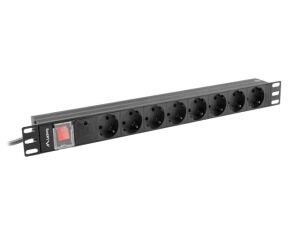 Lanberg PDU-08F-0200-BK Stromverteilereinheit (PDU) 8 AC-Ausgänge 1U Schwarz