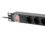 Lanberg PDU-08F-0200-BK Stromverteilereinheit (PDU) 8 AC-Ausgänge 1U Schwarz