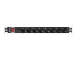Lanberg PDU-08F-0200-BK Stromverteilereinheit (PDU) 8 AC-Ausgänge 1U Schwarz