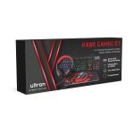 Ultron HAWK Gaming Set Tastatur Maus enthalten QWERTZ Deutsch Schwarz, Rot, Weiß