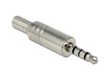 DELOCK Klinkestecker 3,5mm 4Pin lötbar silber