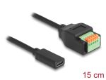 DELOCK USB 2.-C Bu /Terminalblock Adapter+Drucktaster 15