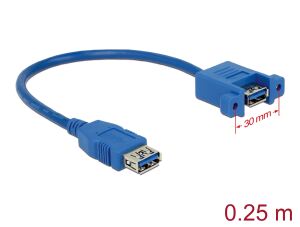 DELOCK USB3.0 Kabel A -> A Bu/Bu 0.25m Einbau